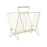 Vintage Design Gold Leaf Gilded Magazine Rack Magazines Sixties