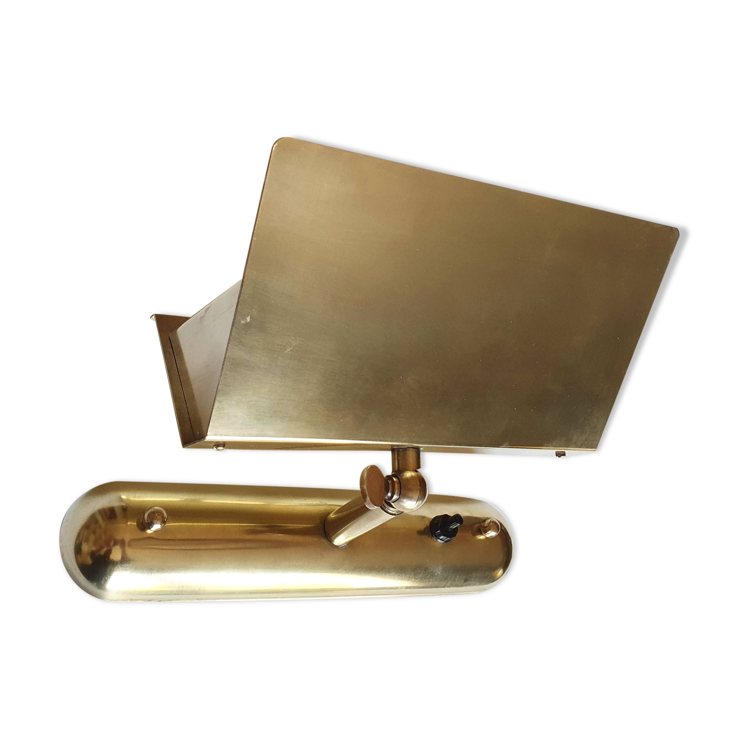 70s brass halogen wall lamp