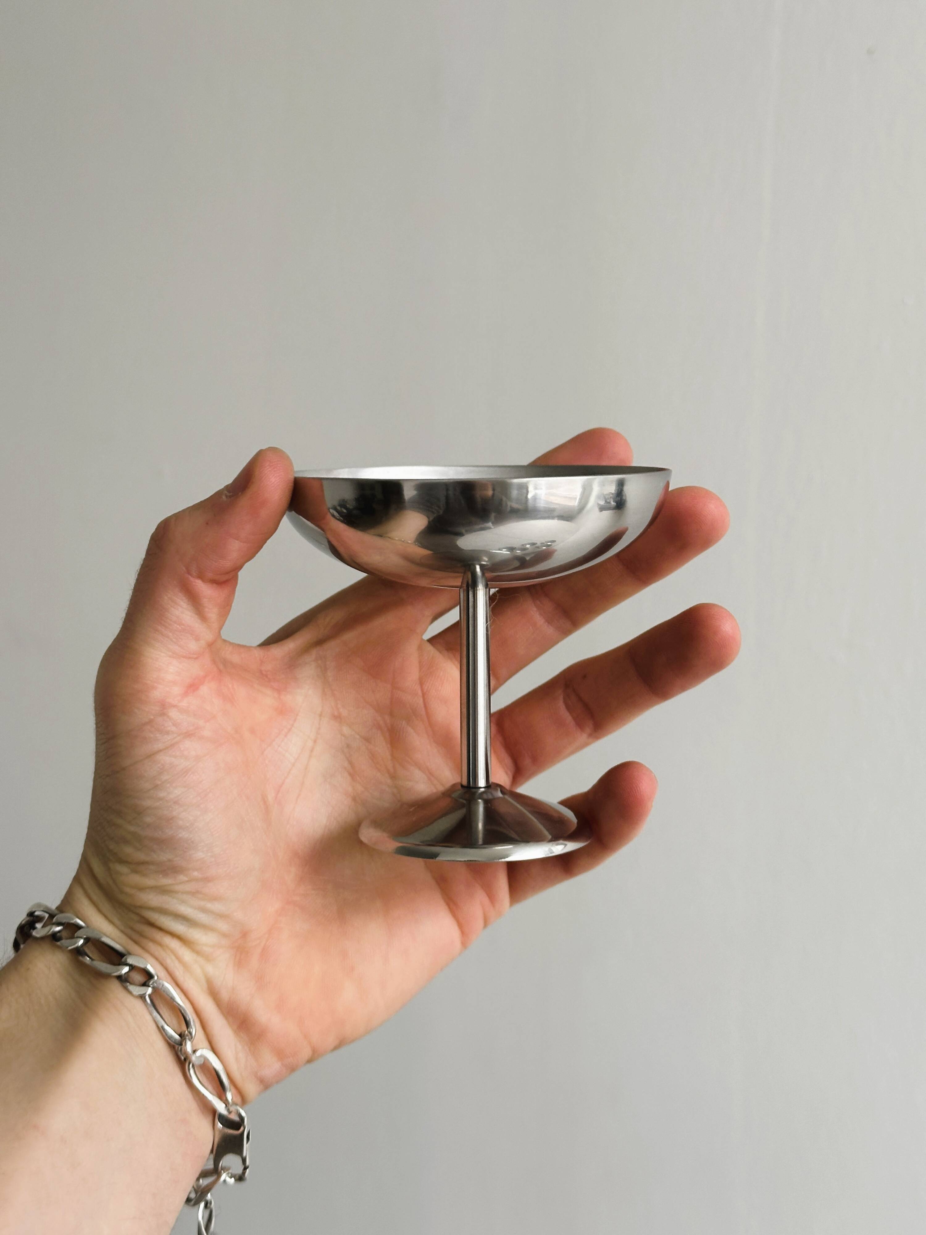 6 stainless steel footed bowls, Letang Remy style