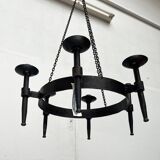 Vintage brutalist wrought iron candle holder by Boltze, 1970s.