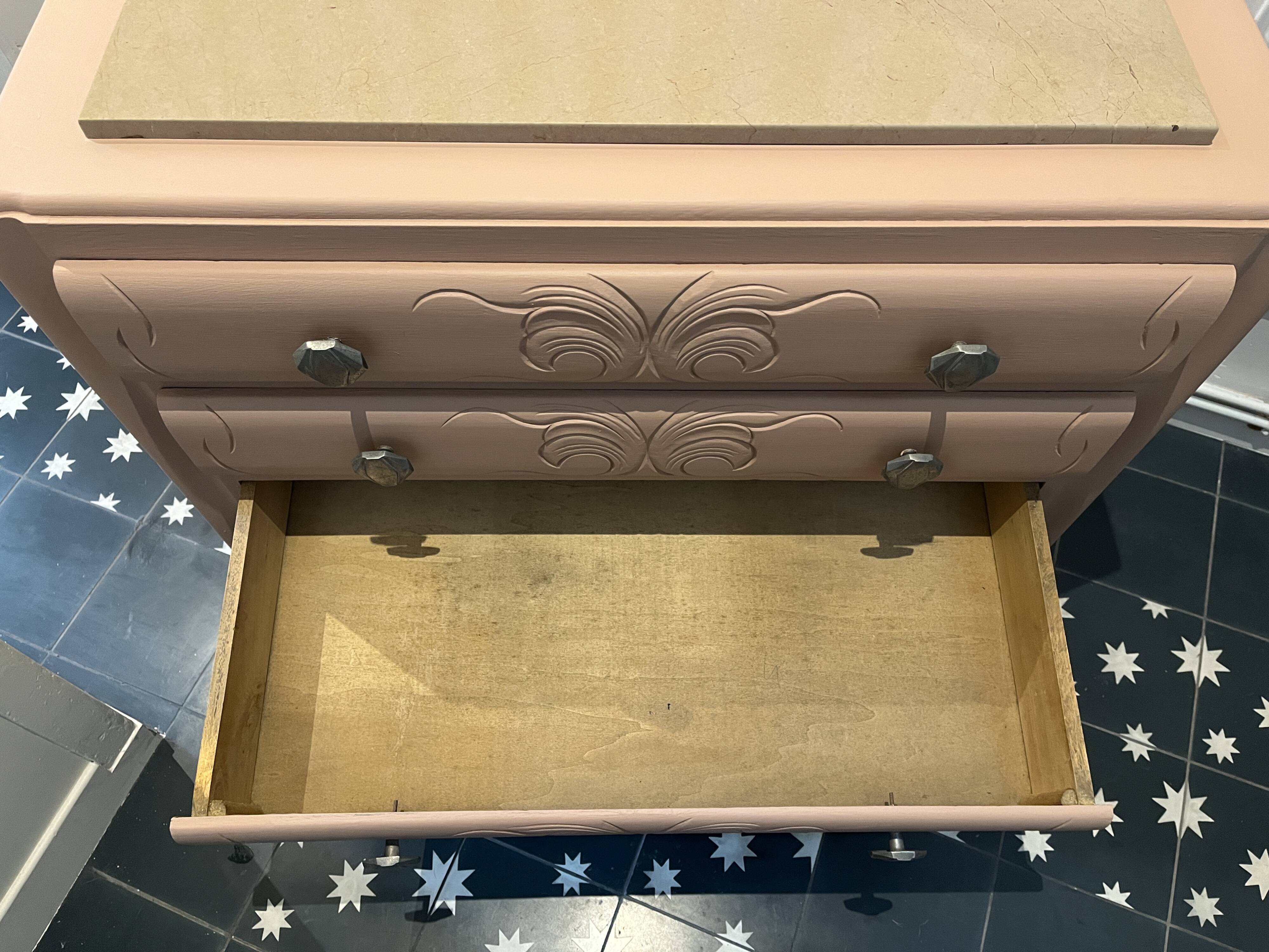 Commode vintage marbre année 60