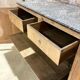 Oak buffet with a marble top from the 18th century.