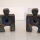 Pair of ceramic candlesticks by Thomas Hellström for Nittsjo.