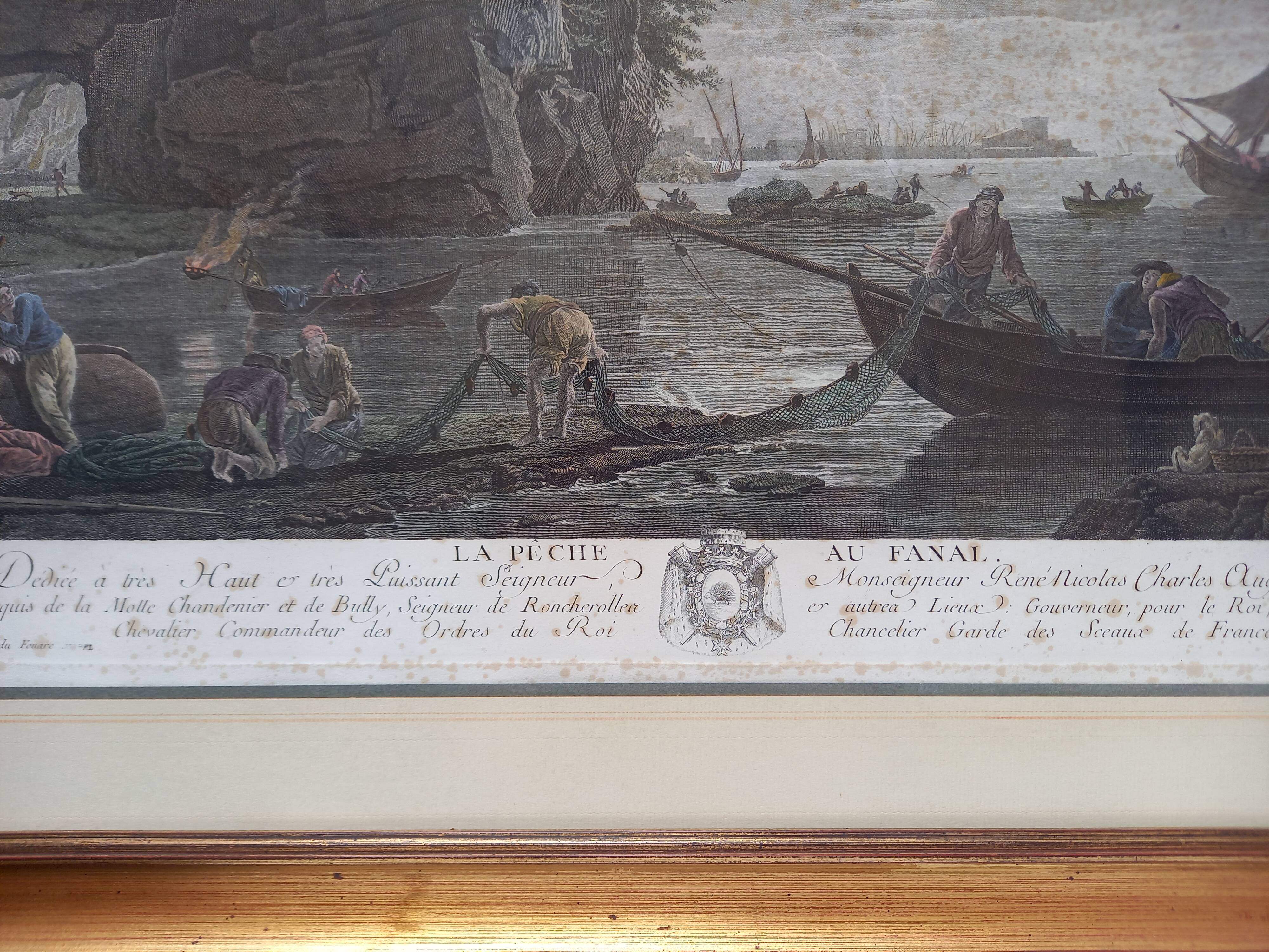 Engraving by Joseph Vernet (1714-1789), published by Jacques Duret, Fishing by Lantern Light