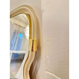 Wave Mirror in Gold “Torchon” Torciglione Murano Glass, Exclusive Design by