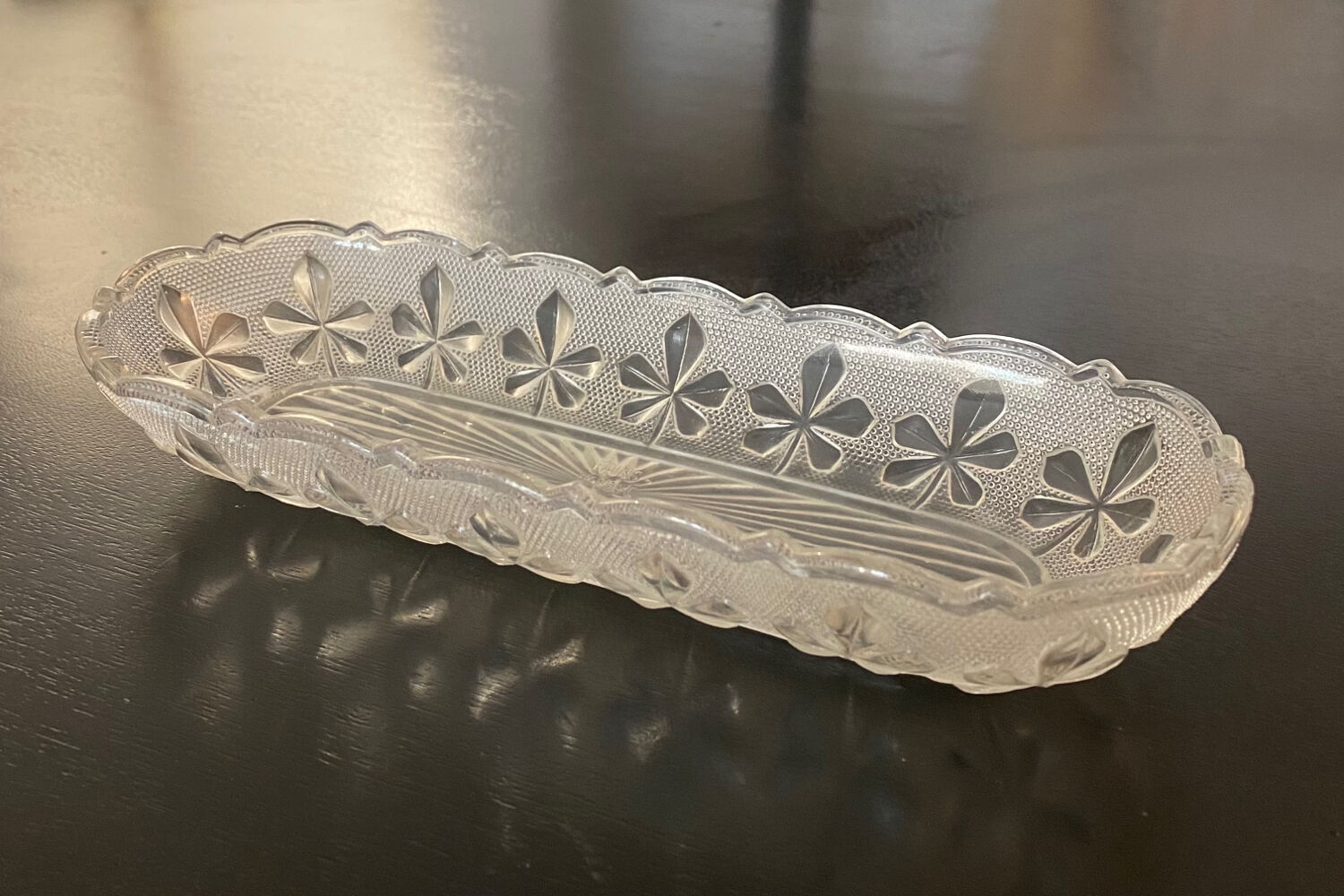 1 Elongated molded glass cup