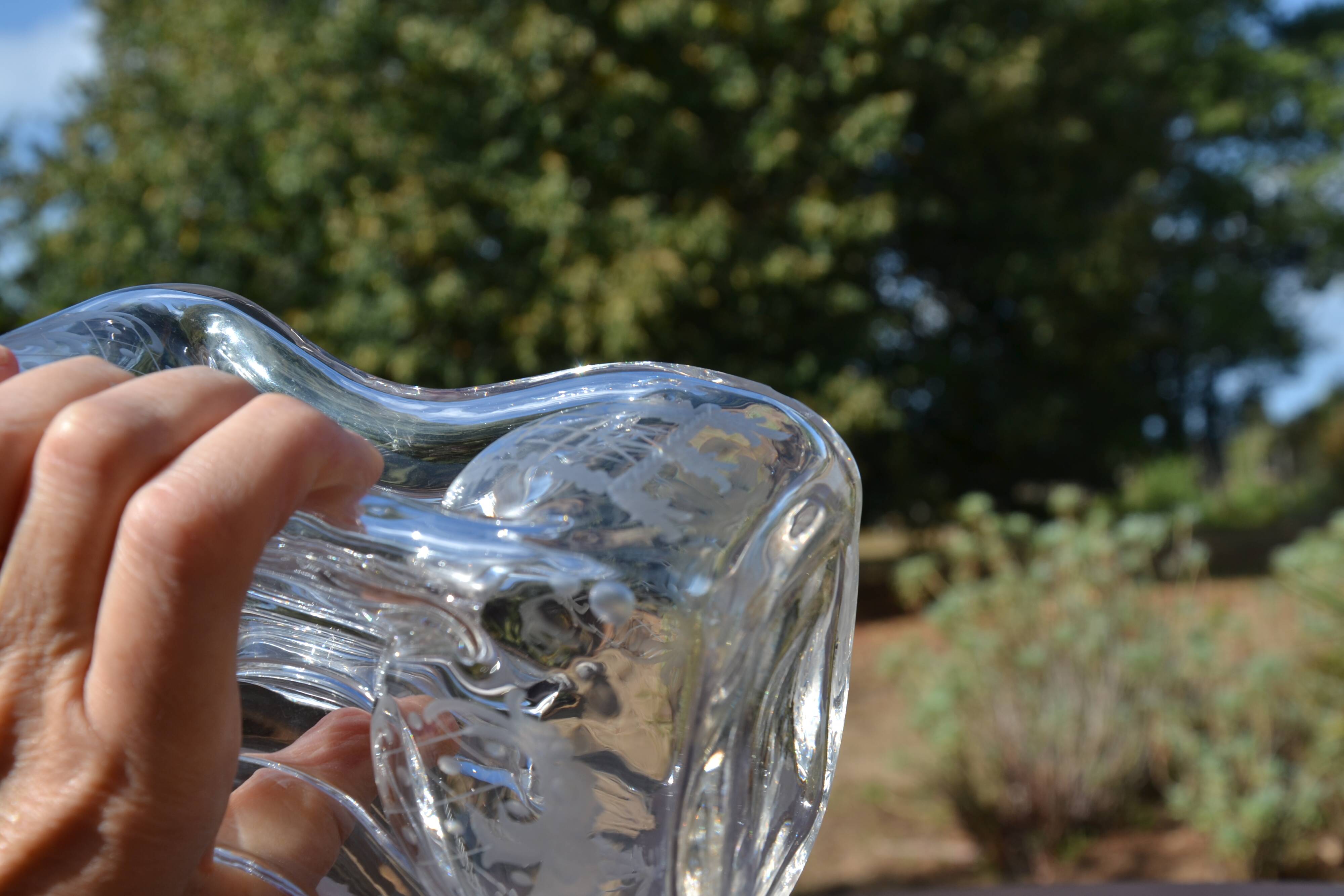 Carafe en cristal gravé Jacob Eiler Bang Danemark