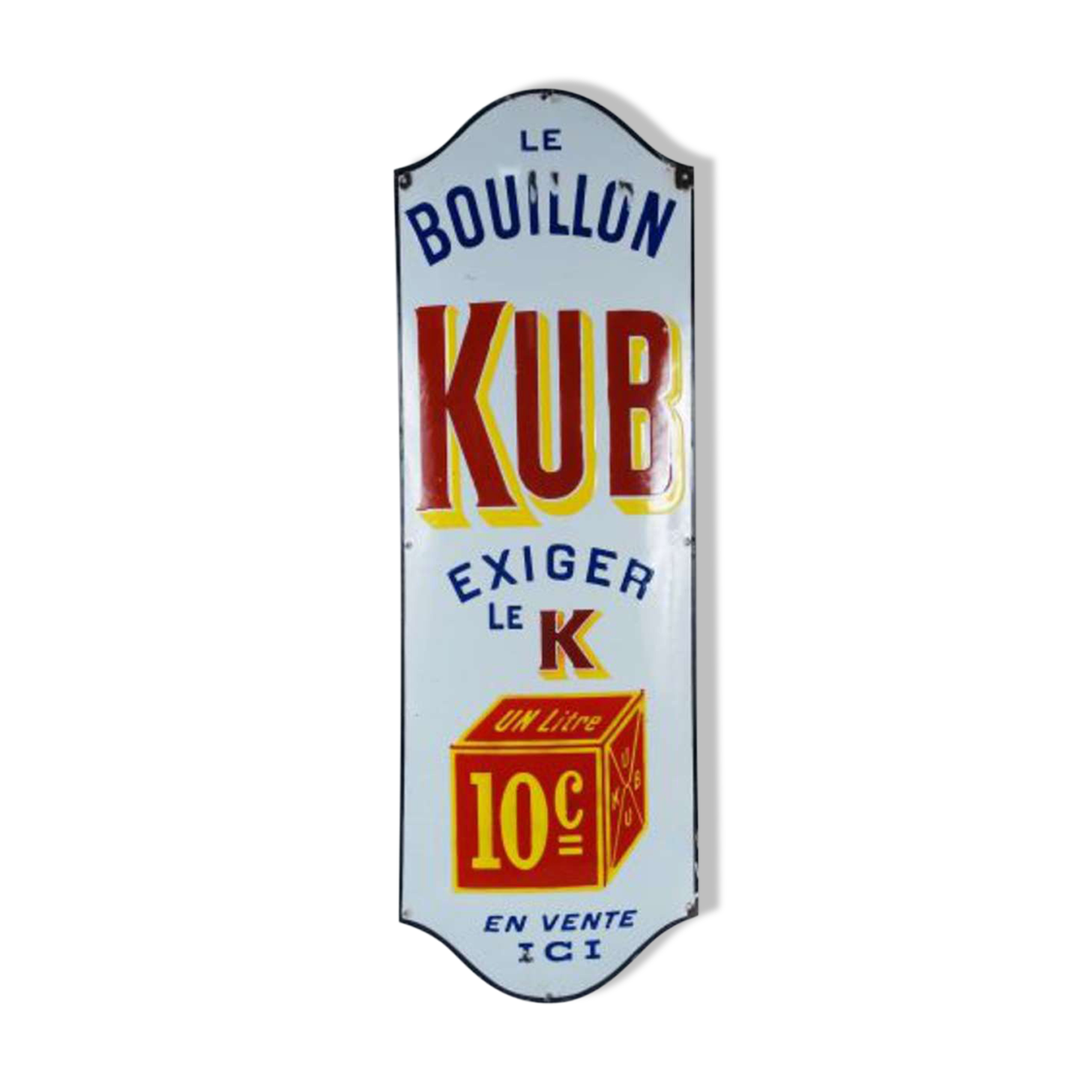 Enamelled plate Kub Bouillon 1 meter