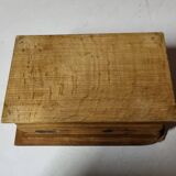 Small antique wooden chest / box with engraving
