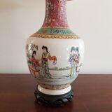 Chinese scene posevcramic lamp
