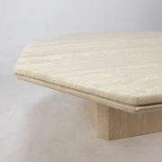Italian travertine octagon coffee table, 1980