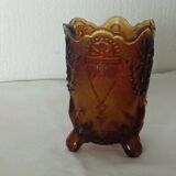 Vase a violet tripod in glasses period charles x decor fleur de lys