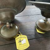 Pair of industrial brass wall lamps