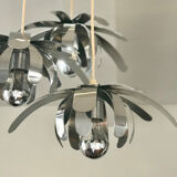 Suspension waterfall 3 flowers in chrome stainless steel