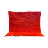 Large Beni Ouarain Rug 260x260 cm – Vibrant Orange Wool, Unique Piece