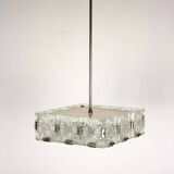 Vintage Sculptural Glass Pendant Lamp by Kamenický Šenov, 1970s