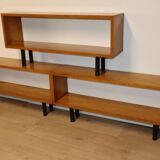 Vintage shelf with modular wooden boxes, 1960s