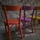 Chaises bistrot françaises Baumann en couleurs variées, lot de 6, années 1950