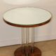 Art Deco side table in wood, brass and glass