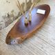 Table basse années 50 plateau bois exotique XXL