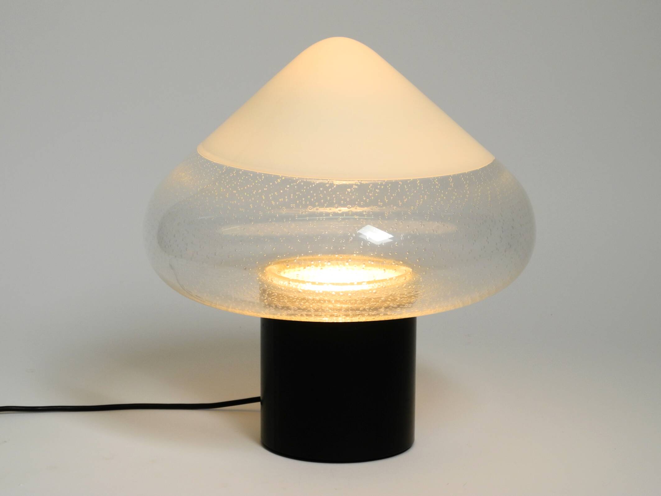 Lampe de table en verre de Murano en deux pièces des années 1960 par Roberto Pamio pour Leucos