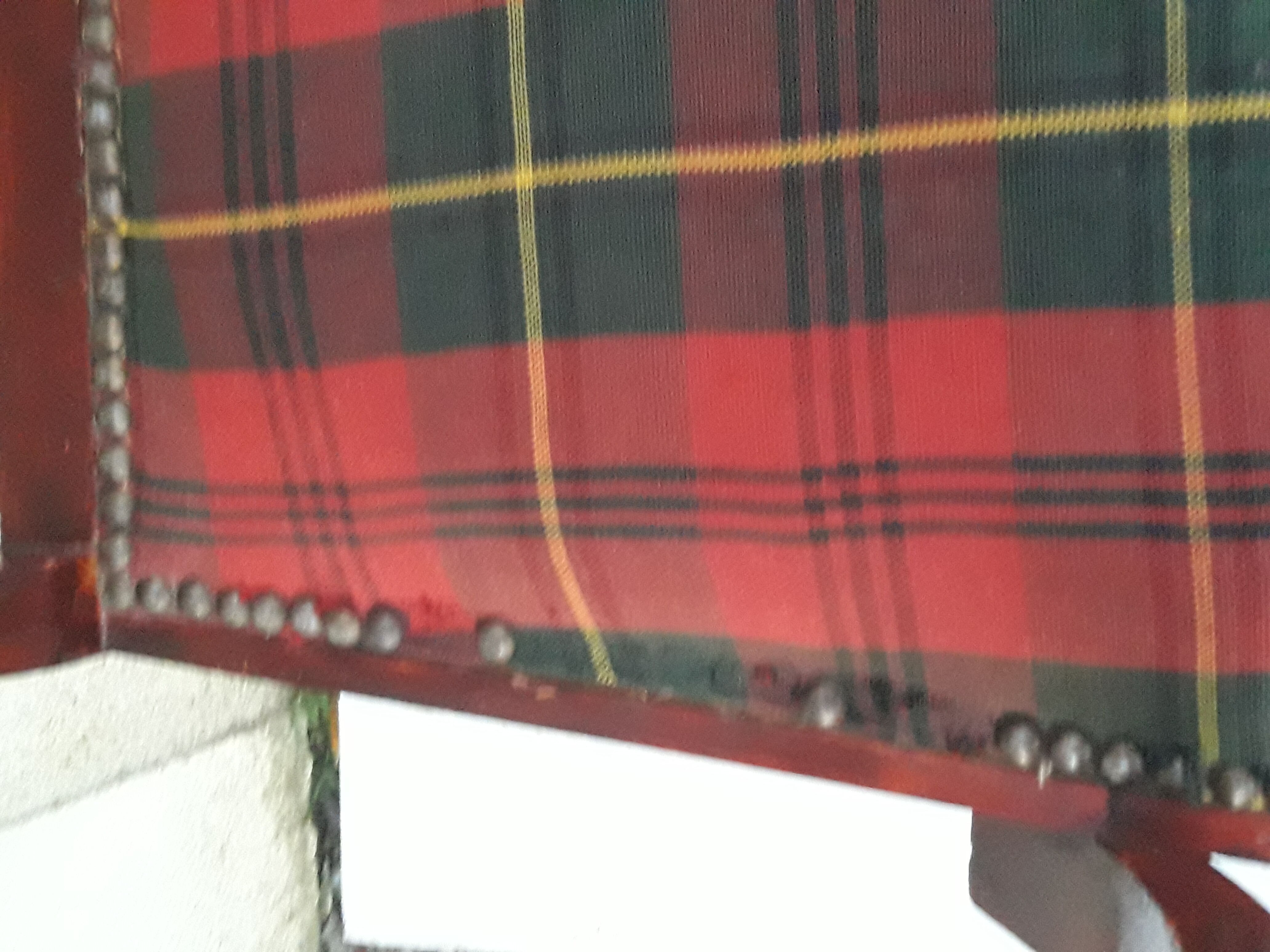 Bridge chair in Scottish check fabric