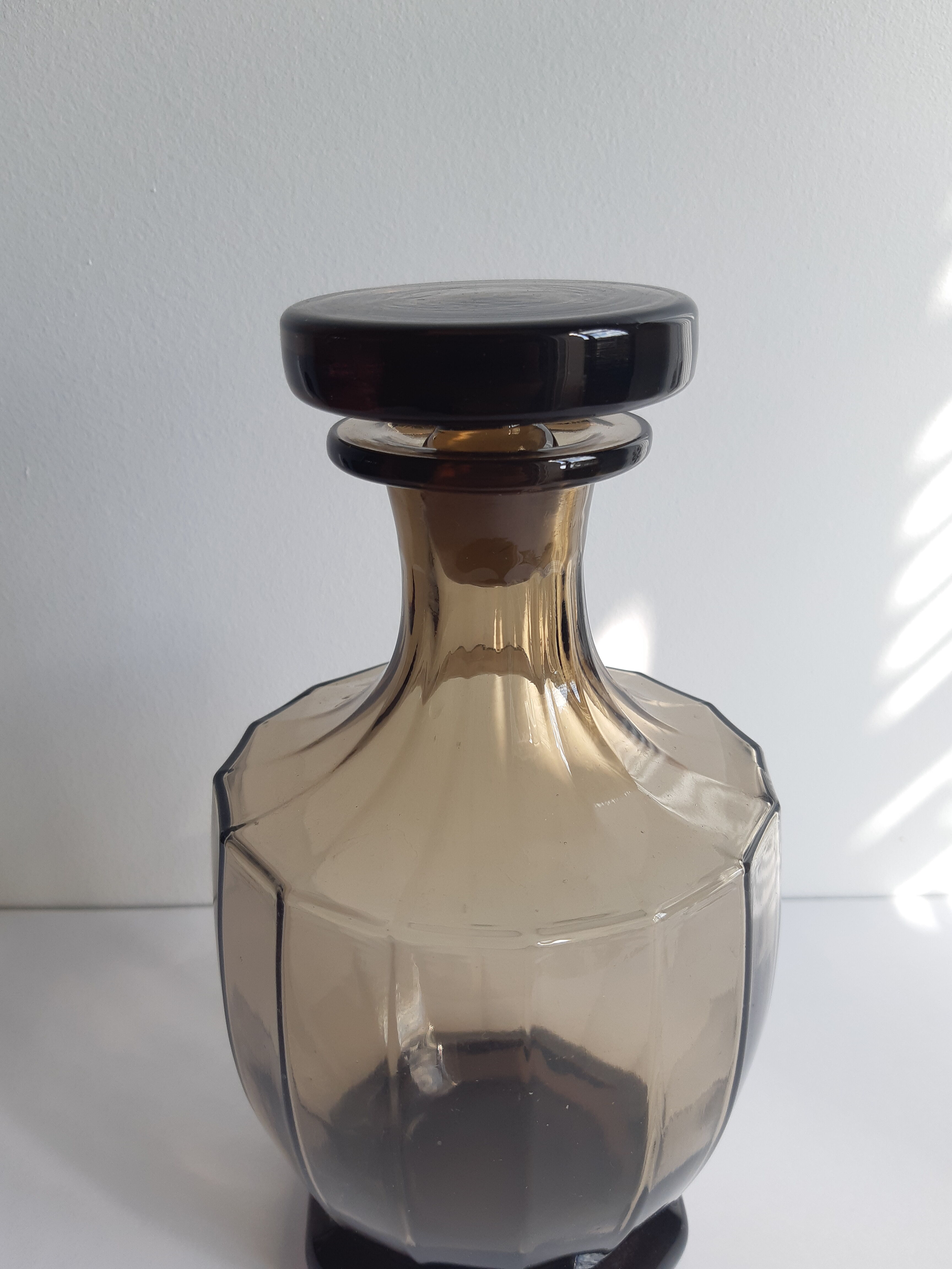 Vintage decanter in grey glass
