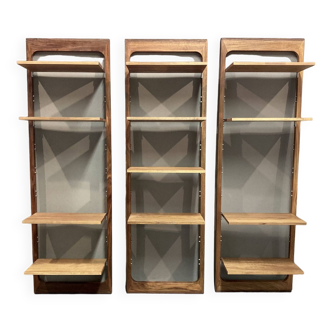 Suite of 3 modular shelves scandinavian design 1960.