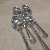 4 silver-plated metal soup spoons by Christofle Malmaison