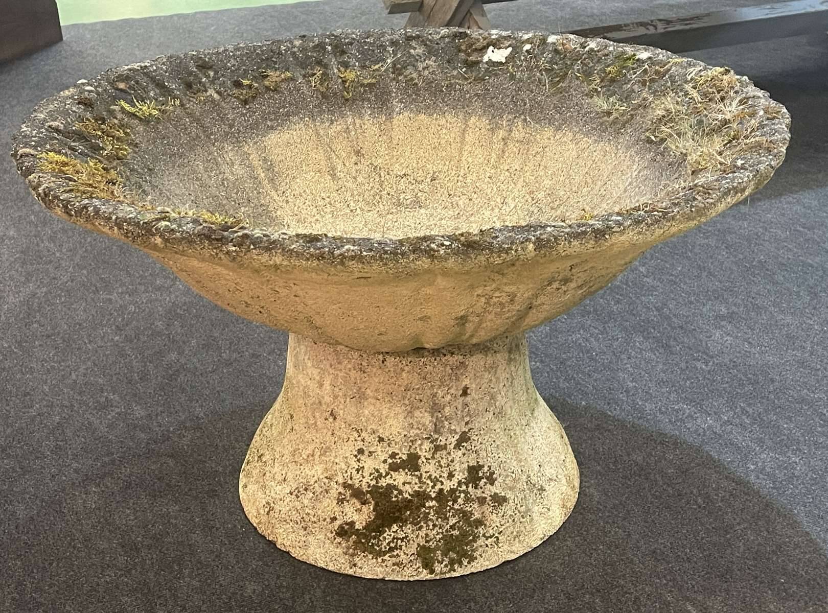 Reconstituted stone planter from the 1970s.