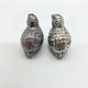 Pair of silver-plated metal bird salt and pepper shakers