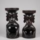Lot de tabourets / sellettes en bois sculpté