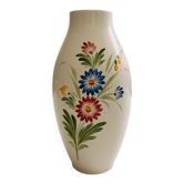 Vase à motif floral en faïence de Lunéville