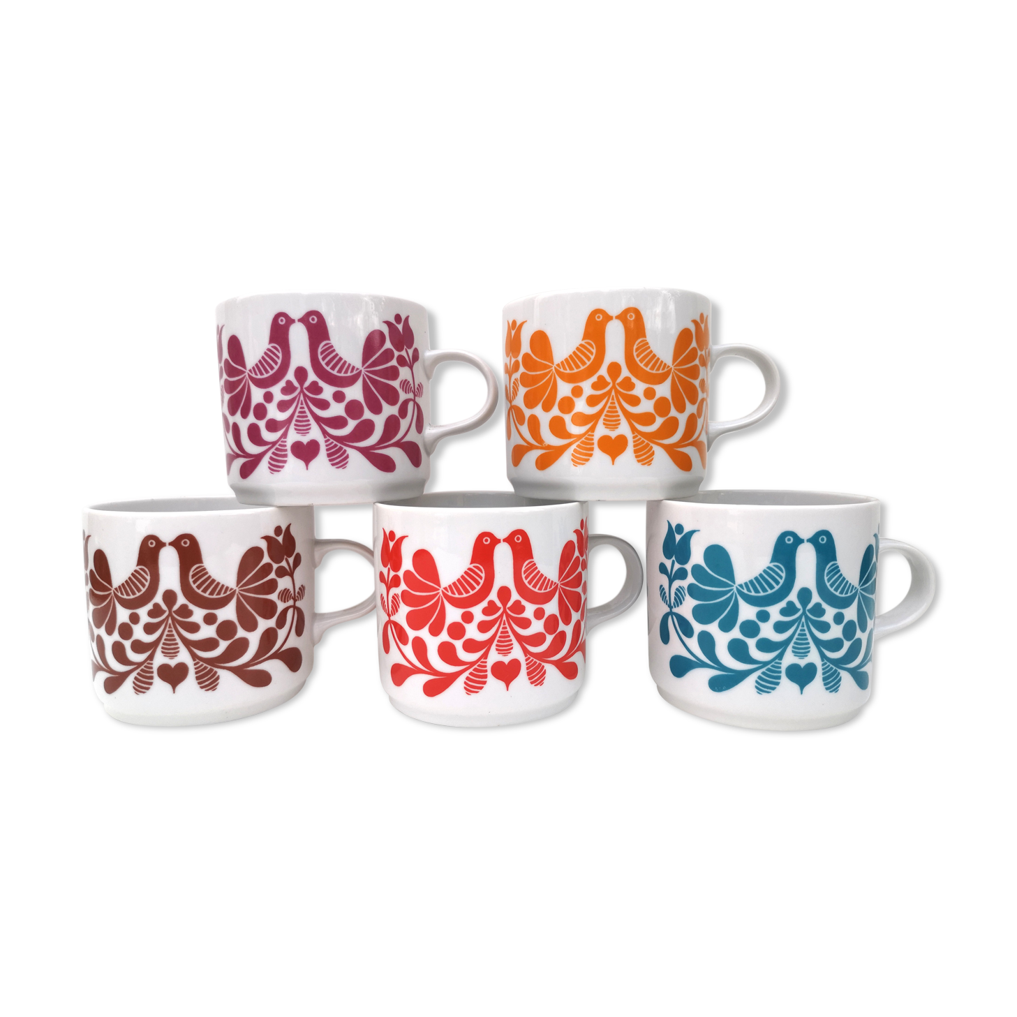 Set of 5 vintage Alfoldi cups
