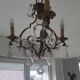 Bronze chandelier with crystal pendants
