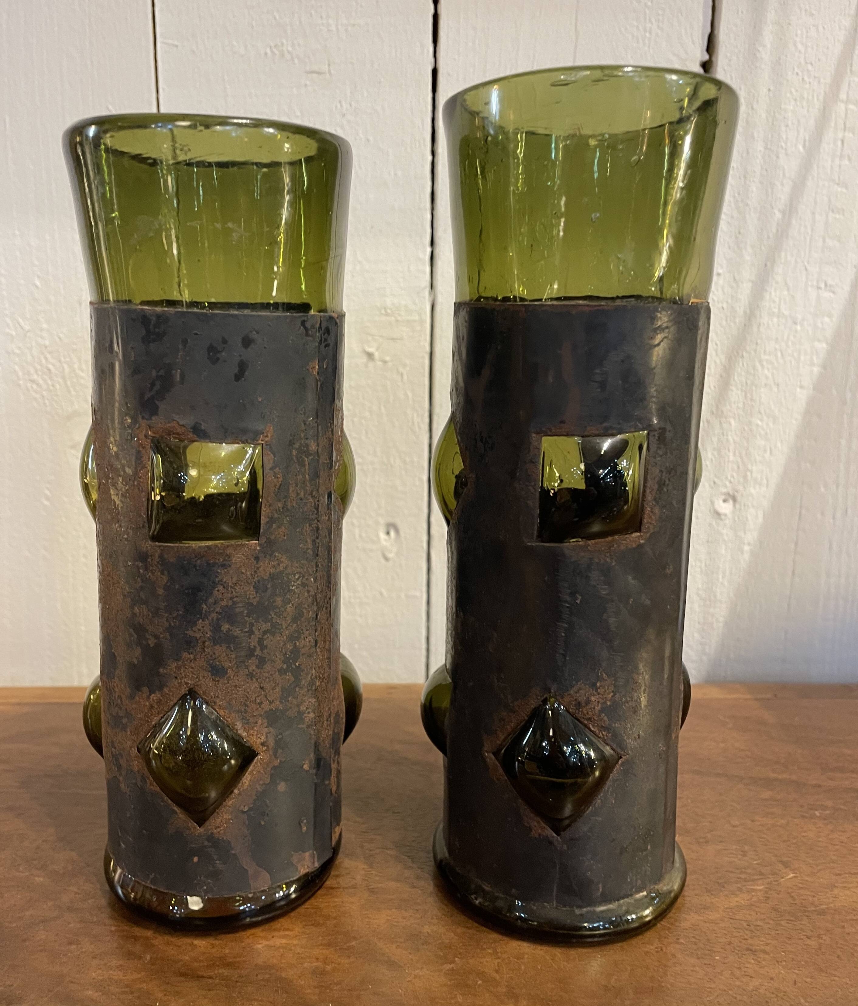 Pair of brutalist vases