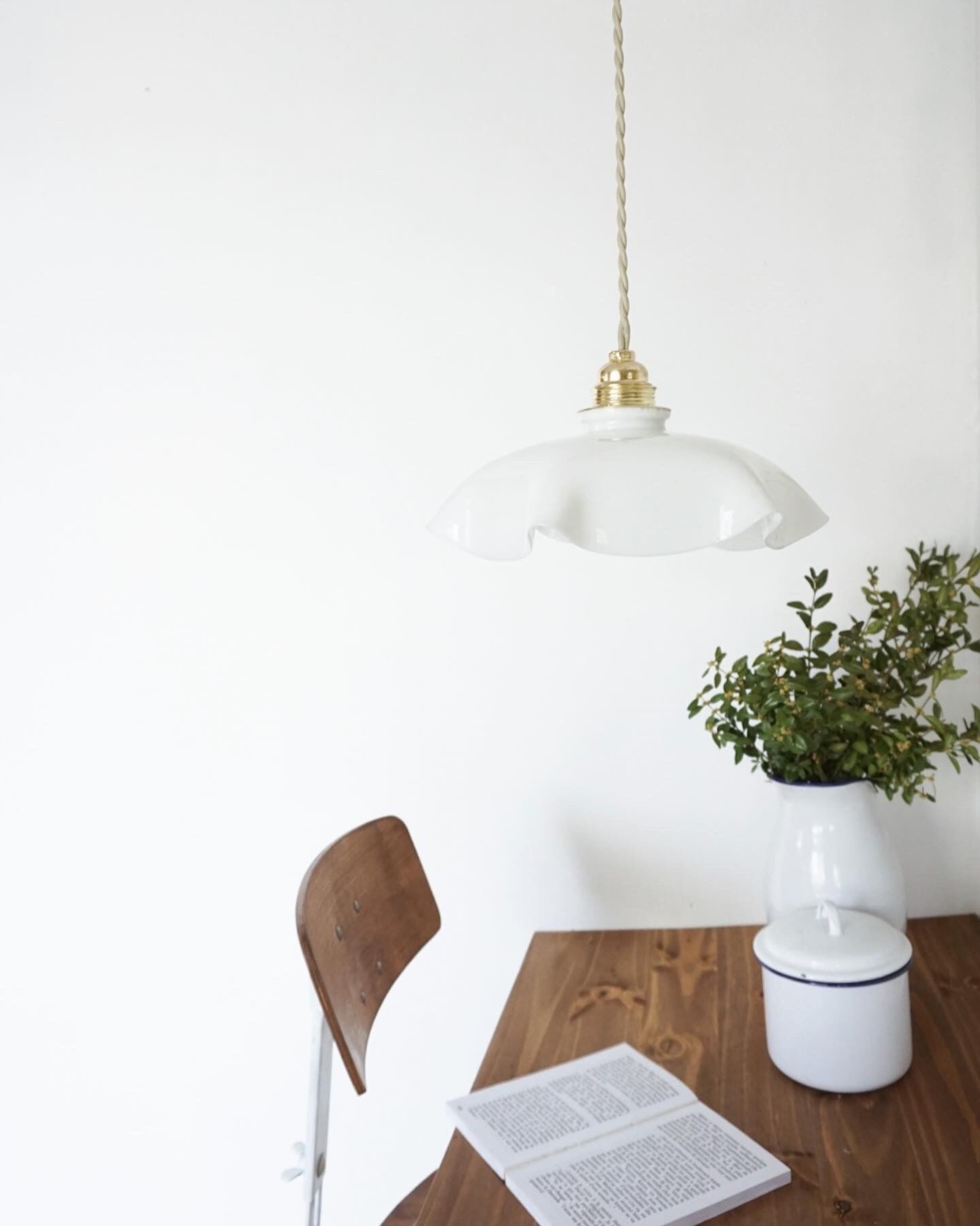 Draped suspension Opaline 🌿 Vintage