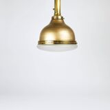 Art Nouveau pendant lamp in brass and glass from the 1920s, ceiling light, Jena, Germany.
