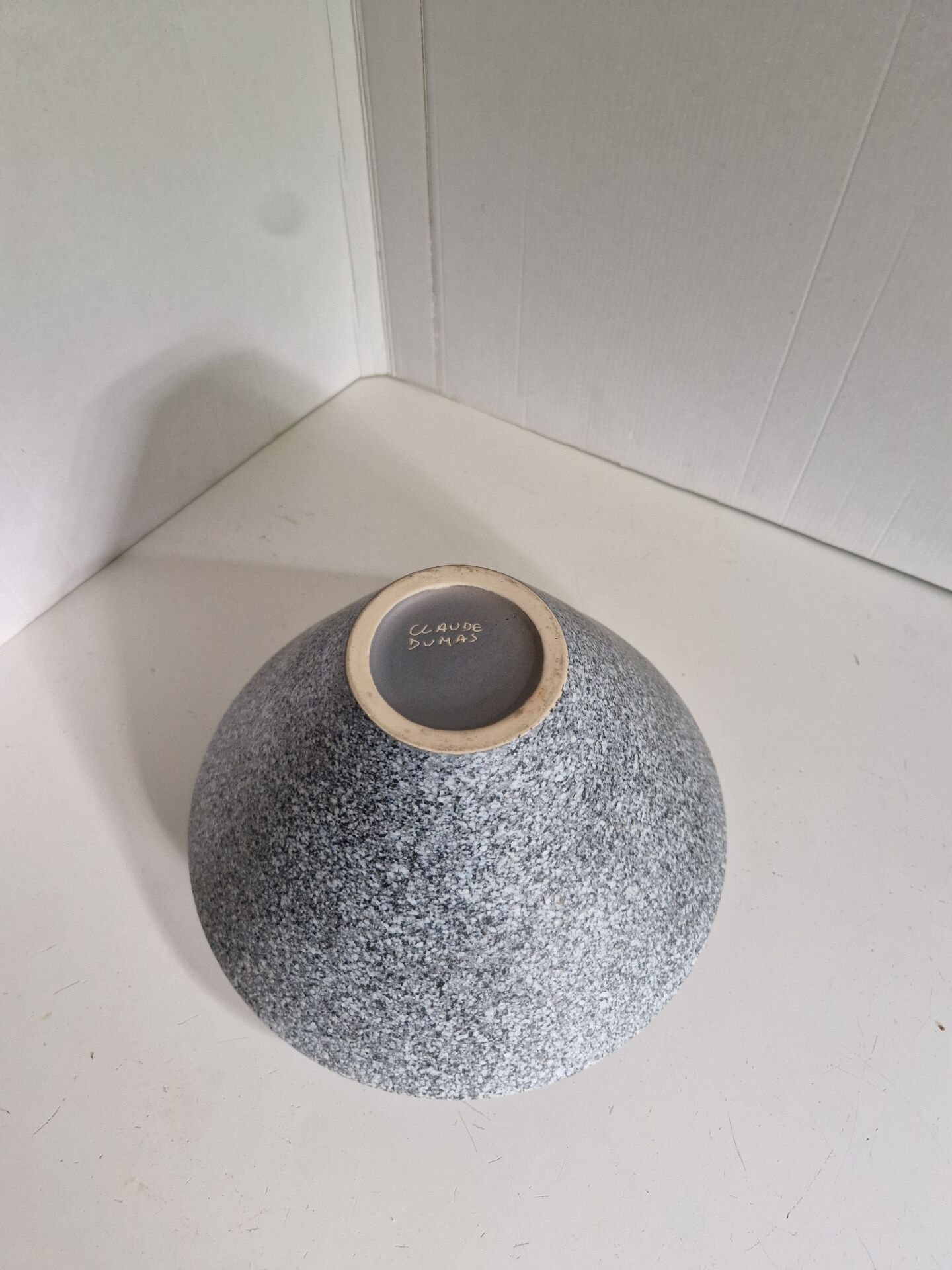 Vase Ovni Ufo Gris Moucheté Claude Dumas