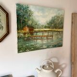 Vintage landscape oil on canvas