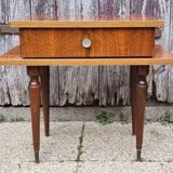 Small varnished wood nightstand, 1950s.