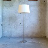 Modern mid-century chrome leather floor lamp Atelje Lyktan, Sweden