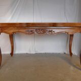 Extendable rectangular table Regency style in solid oak
