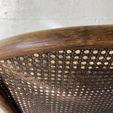 Colonial armchair in wood and canework
