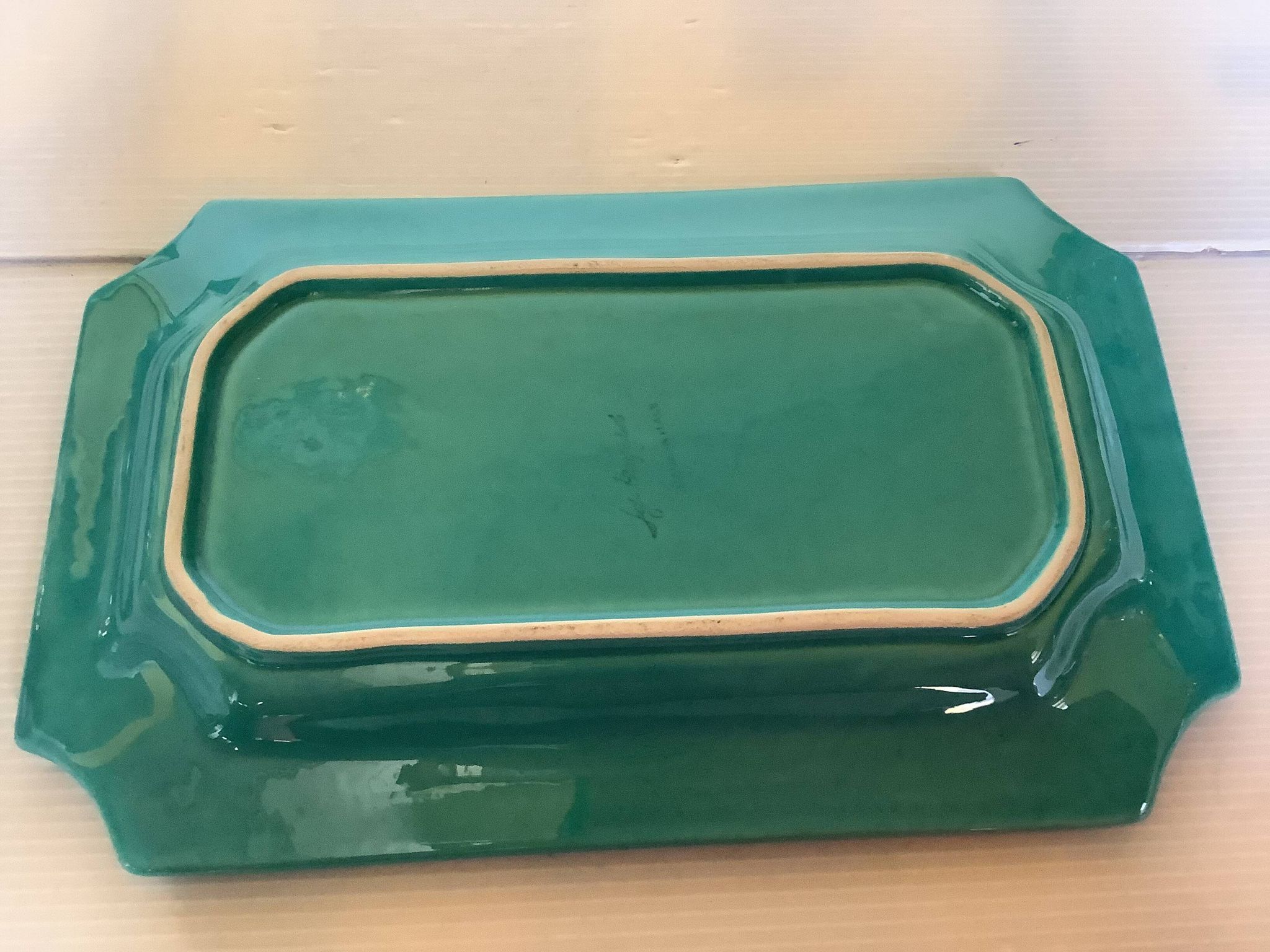 Shell-shaped bowl turquoise blue Italy