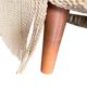 Vintage beige two-seater sofa with fringes