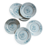 12 antique dessert plates in Chauvigny porcelain