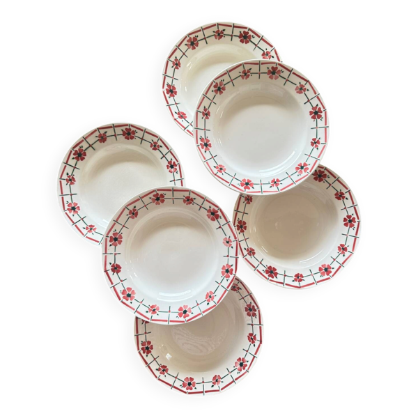 Assiettes creuses à fleurs