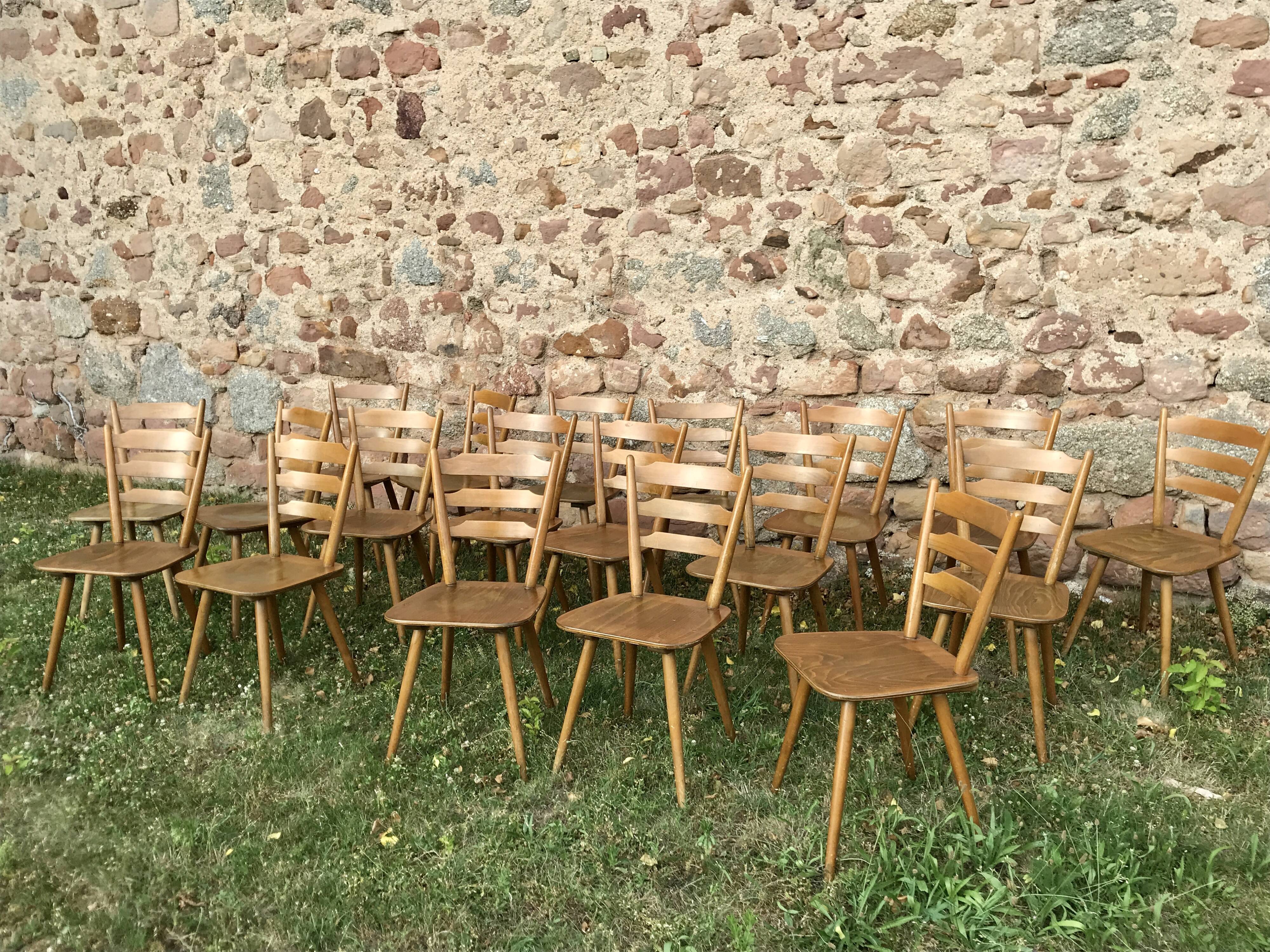 66 Scandinavian chairs or vintage wooden bistro