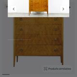 Commande en noyer du milieu du siècle Tallboy